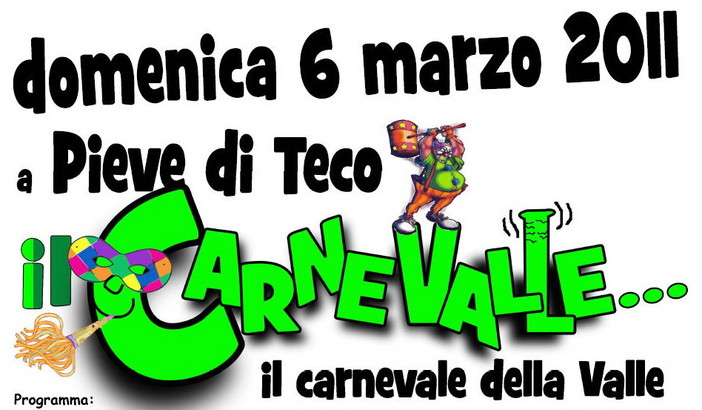 Domenica prossima a Pieve di Teco su festeggia il 'Carnevalle.. il Carnevale in Valle'