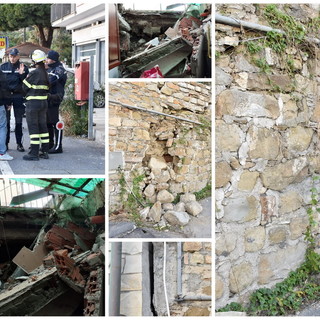 Sanremo: cede ancora il muro alla 'Vesca', due 70enni devono lasciare nuovamente la propria casa (Foto)