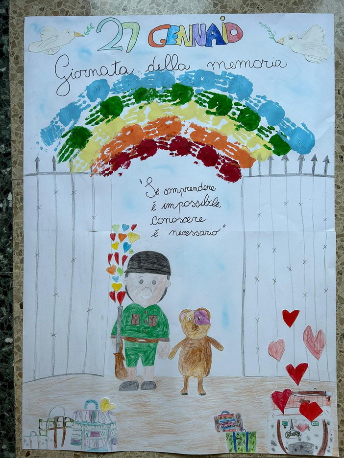 Sanremo: con il Lions Club Matutia i disegni degli alunni matuziani per la 'Giornata della Memoria' (Foto)