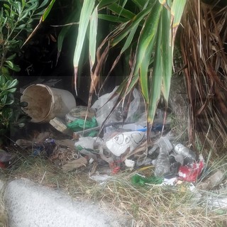 Bordighera: degrado e rifiuti tra la vegetazione in Arziglia, la denuncia del Consigliere Ramoino (Foto)