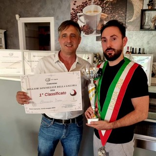 Camporosso, Alessandro Frasca miglior sommelier della Liguria. Gibelli: &quot;Importante risultato per la 'Terra del Rossese'&quot; (Foto)