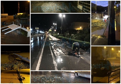 Temporale nella notte e danni contenuti tra San Lorenzo e Diano Marina: situazione sotto controllo (Foto)