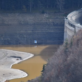 La diga di Tenarda nell'ottobre scorso