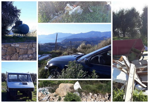 Bordighera: discariche abusive su Montenero, i soliti maleducati degradano le zone più belle (Foto)