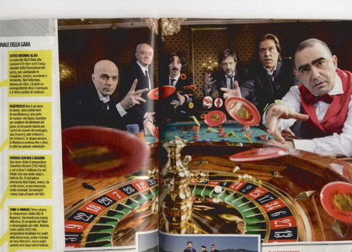 Su 'Sorrisi e Canzoni Tv' la 'foto più bella' e di 'Elio e le storie tese' al Casinò di Sanremo