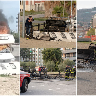 Camper in fiamme ad Arma di Taggia: muore 53enne disabile insieme al suo cane, salvo il compagno (foto e video)