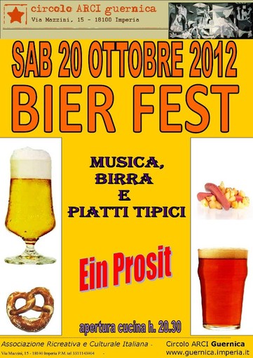 Imperia: sabato prossimo al circolo Arci Guernica c'è la 'Festa della Birra'