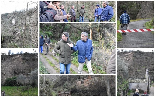 Frana tra Montalto e Badalucco: oggi il sopralluogo con il geologo, ci vorrà tempo per rimuovere i detriti (Foto e Video)