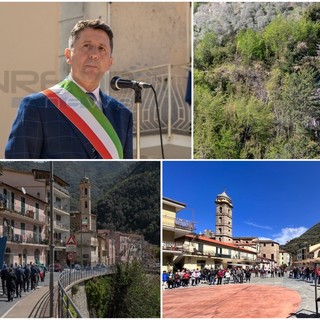 Festa della Liberazione: dalla piazza di Badalucco, il sindaco Orengo &quot;No alla diga senza se e senza ma&quot; (foto e video)