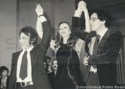 Peppino Gagliardi, in una foto di Pablo Rossi, con Peppino Di Capri e Milva