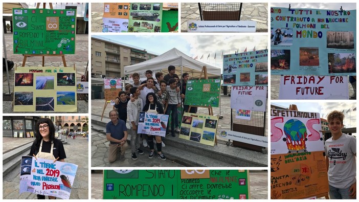 Sanremo: gli studenti dell'Istituto 'Aicardi' in piazza Colombo con un gazebo per sensibilizzare la città (Foto)