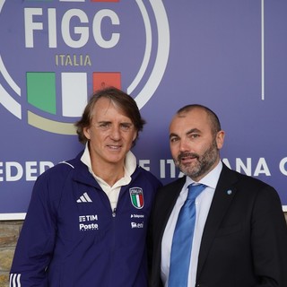 Federico Marchi con Roberto Mancini