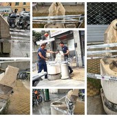 Sanremo: dopo le fioriere del centro città vandalizzata anche la fontanella di rondò Garibaldi (Foto)