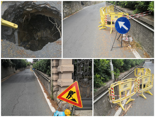 Imperia: un cratere a due passi da Villa Grock, i residenti di via Roncati Carli &quot;Situazione inspiegabile e pericolosa&quot; (Foto)