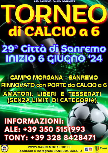 Aperte iscrizioni del Torneo ‘Città di Sanremo’ di calcio a 6 giunto alla 29esima edizione