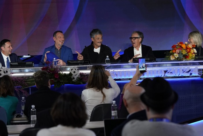 La prima conferenza stampa del 74° Festival di Sanremo (foto Duilio Rizzo)