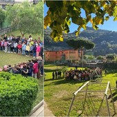 Giornata nazionale degli alberi, i bimbi di Camporosso piantano un ulivo e un corbezzolo (Foto)