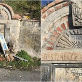 Castelvittorio, fontana di Langan distrutta da auto da rally (Foto)