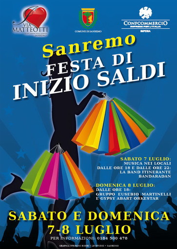 Sanremo: sabato e domenica con la Confcommercio la 'Festa di inizio Saldi'