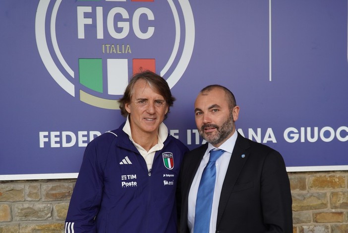 Federico Marchi con Roberto Mancini