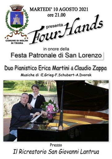 Molini di Triora: per la notte di San Lorenzo appuntamento con il concerto “FourHands...sotto le stelle”