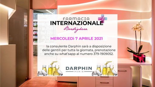 Giornata promozionale Darphin: prenota la tua consulenza gratuita con la Beauty Specialist Darphin alla Farmacia Internazionale di Bordighera