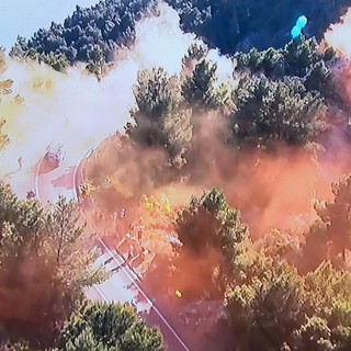 Incendio sul Capo Berta durante il passaggio della 110a edizione della Milano-Sanremo: identificati  e denunciati gli autori