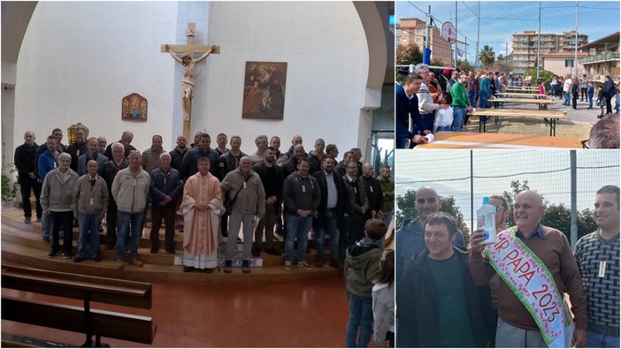 Vallecrosia, giorno di san Giuseppe: sfida tra papà alla parrocchia di San Rocco (Foto e video)