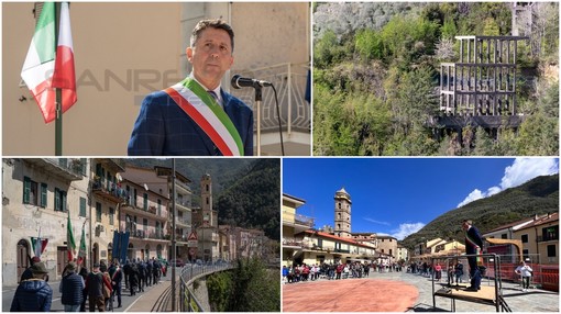 Festa della Liberazione: dalla piazza di Badalucco, il sindaco Orengo &quot;No alla diga senza se e senza ma&quot; (foto e video)