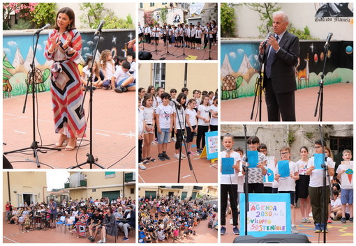 Imperia: ieri pomeriggio la festa di fine anno della Primaria di piazza Mameli, presente anche il Sindaco (Foto)