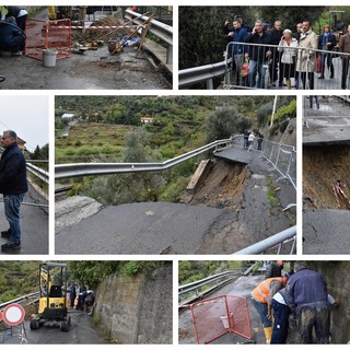 Sanremo: subito partiti i lavori in strada Valloni Tasciaire, domani il via alla 'somma urgenza' per il ripristino (Foto e Video)