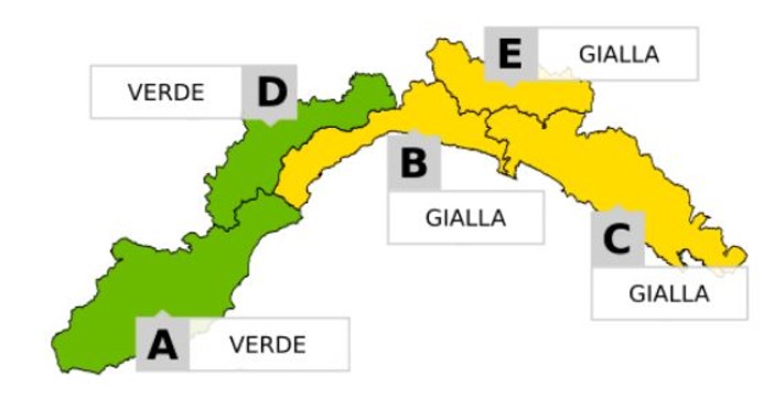 Per piogge diffuse e temporali, allerta meteo gialla sul centro levante. La nostra provincia colpita marginalmente