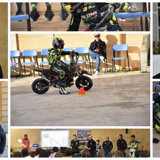 Sanremo: oggi al Liceo Cassini primo corso per 'Guido bene, guido sicuro' e anche un'esibizione di minimoto (Foto e Video)