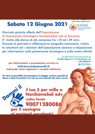 Bordighera: una giornata di educazione alla prevenzione senologica a favore delle giovani donne