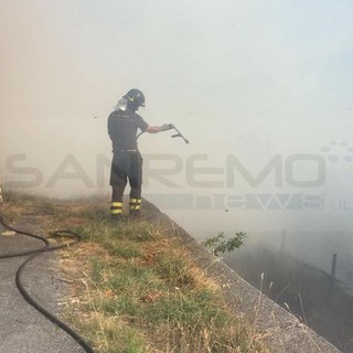 Rezzo: incendio nei boschi vicino al paese, sul posto stanno intervenendo i Vigili del Fuoco