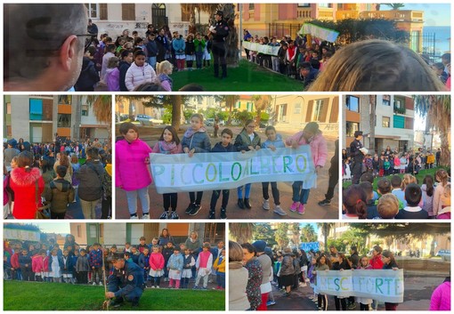 Imperia, gli alunni della 'Littardi' partecipano alla giornata dell'albero (foto e video)