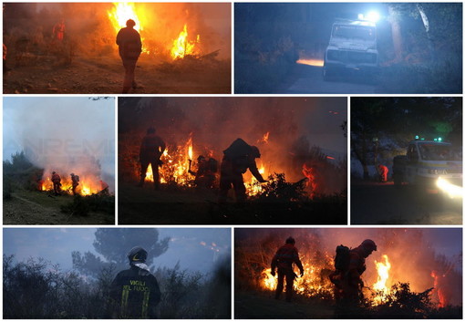 Sanremo: incendio alla Villetta, intervento in atto di Vigili del Fuoco, Aib e Rangers (Foto e Video)