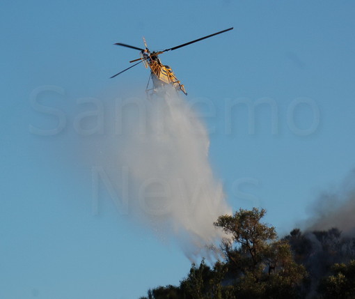 Imperia: incendio di sterpaglie nel tardo pomeriggio in regione Baitè, intervento dei Vigili del Fuoco e della Forestale