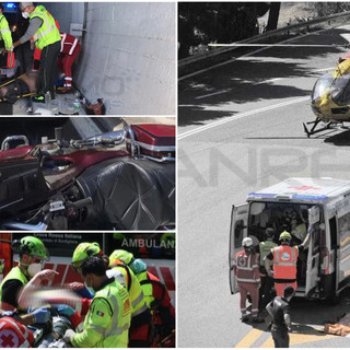 Sanremo: motociclista cade in galleria sull'autostrada, intervento dell'elisoccorso