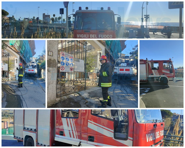 Imperia: piccolo incendio nel garage di un'abitazione di salita Aicardi al bivio per Poggi (Foto)