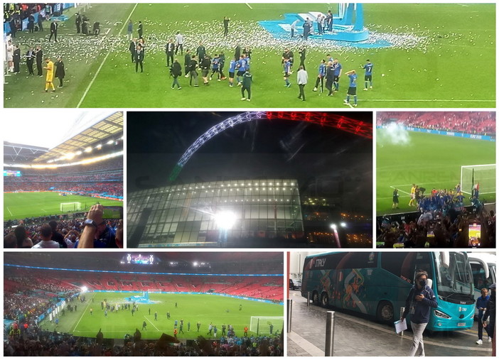 Due sanremesi che lavorano a Londra alla finale di Wembley: Giulio e Annalisa tra i 7.000 italiani allo stadio (Foto e Video)