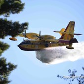 Olivetta San Michele: si è allargato l'incendio in montagna, arrivano gli elicotteri ed il Canadair