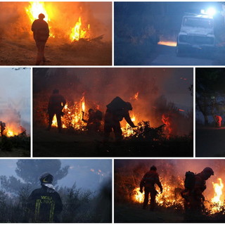 Sanremo: incendio alla Villetta, intervento in atto di Vigili del Fuoco, Aib e Rangers (Foto e Video)