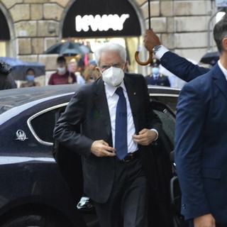 L'arrivo del Presidente Sergio Mattarella in Prefettura a Genova