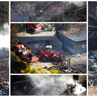 Sanremo: incendio di ieri notte alla 'Recup Fer', proseguono le indagini mentre permane l'ordinanza di ieri (Foto)