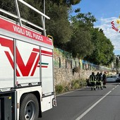 San Lorenzo al Mare: incidente stamattina sull'Aurelia, intervento di Vigili del Fuoco e 118 (Foto)