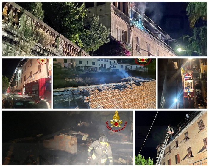 Taggia: incendio stanotte in un appartamento di via Revelli, 12 persone evacuate e 3 feriti (Foto)