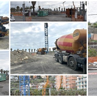 Sanremo: dopo l'impasse dei mesi scorsi sono ripresi a pieno regime i lavori al Palazzetto dello Sport di Pian di Poma (Foto)