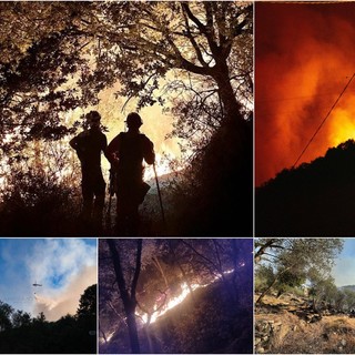 Le immagini dalla zona dell'incendio