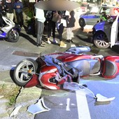 Sanremo: incidente alla Vesca, auto svolta e si scontra con uno scooter, 46enne lievemente ferito (Foto)